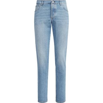 Brunello Cucinelli Comfort denim trousers in Light Denim at Nordstrom, Size 62 It