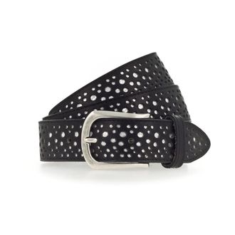 B.Belt Bb 1014L44 Vollleder-Nieteng&uuml;rtel - Dames - Riemen - Zwart - 95 CM - Leer - Accessoires