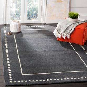 Safavieh Bella Hand Made Area Rug, Dark Grey / Ivory Contemporary Style Non-Shedding
