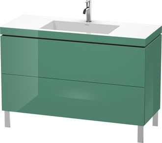 Duravit Lavabo Para Muebles Duravit L-cube C-bonded Con Base De Pie, 120x48 Cm, 2 Extra&iacute;bles, Sin Rebosadero, 1 Agujero Para Grifo, Color: Jade Laca Alto Bril