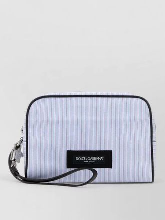 Dolce & Gabbana striped cotton clutch bag
