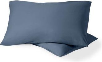 Bare Home 100% Organic Cotton Percale Cooling Pillowcase Set in Bering Sea at Nordstrom, Size Standard