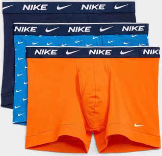 Nike Mens 4 blue/orange trunks Essential Cotton Stretch 3-pack