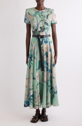 Givenchy Rose Jacquard Gathered Fit & Flare Dress in Mint Green at Nordstrom, Size 10 Us