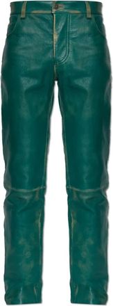 Diesel P-Ocket Leather Trousers - Trousers - Hombre - Verde - L
