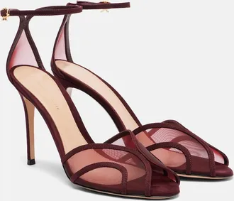 Gianvito Rossi Sandali 95 in suede e mesh