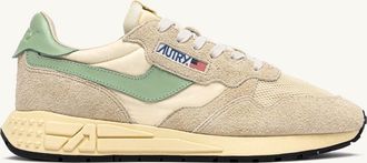 Autry REELWIND LOW SNEAKERS IN ECRU AND RESEDA NYLON AND SUEDE