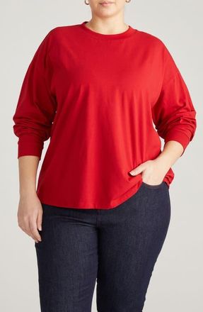 Universal Standard Drop Shoulder Top in Ruby Red at Nordstrom, Size 2Xl