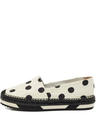 Dolce & Gabbana polka-dot espadrille - women - Fabric/Calf Leather/Rubber - 40 - Neutrals