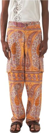 Antik Batik Broeken, Heren, Oranje, M, Katoen, Gedrukte Tajar Broek