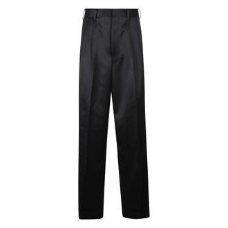 Junya Watanabe Straight Trousers, female, Black, Size: S Pleated Trousers