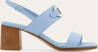 Ferragamo Women Sandal with Gancini ornament Blue Size 10.5