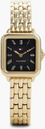Tommy Hilfiger Womens 24MM Rectangle Dial Dress Watch - Black