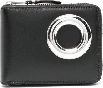 Comme Des Garçons eyelet-detail leather wallet - unisex - Calf Leather - One Size - Black