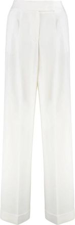 PESERICO Tailored Broeken - Dames - Wijde Broeken - Wit - XL - Leer - Broeken
