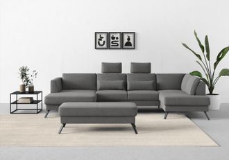 Sit&more Wohnlandschaft »Lindholm U-Form« mit Sitztiefenverstellung und Federkern