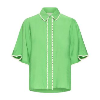 Ichi Ichi - IHMarion T-Shirt - Dames - Blouses & Shirts - Groen - Maat: XS Katoen