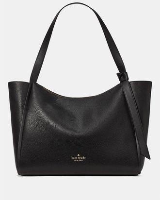 Kate Spade New York Womens Knott Tote Bag - Black Leather - One Size