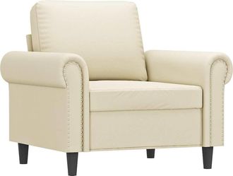 vidaXL Sill&oacute;n Cuero Sint&eacute;tico Crema 60 Cm Vidaxl