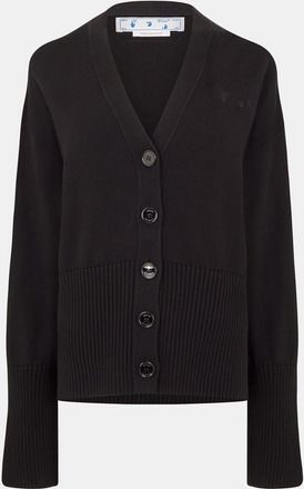 Off-white Womens Off White Off Basic Cardi in Black - Size 6 UK