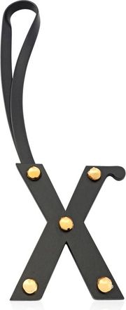 Burberry Letter X Stud Leather Charm in Black and Light Gold