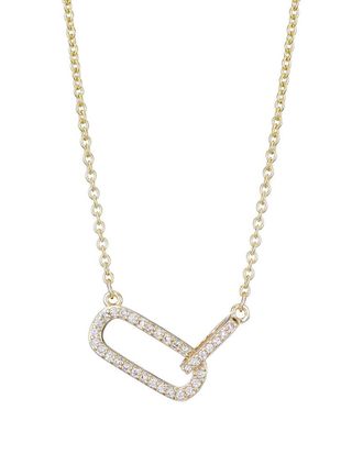 Adornia Adornia 14K Plated Cz Pave Links Necklace