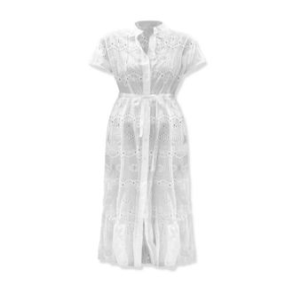 MC2 Saint Barth Sangallo Chemisier Jurk - Dames - Shirt Kleedjes - Wit - S - Kleedjes