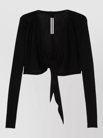 Rick Owens temple cropped knit wrap front top