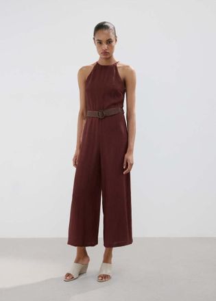 Mango Abito a tuta cintura collo halter granato - Donna - XXS - MANGO