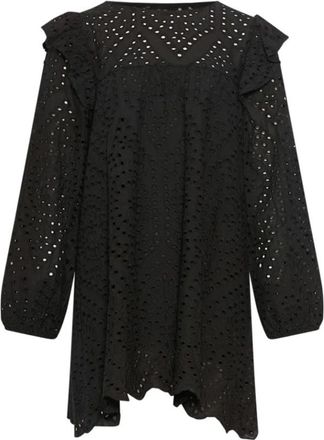 Tiffany & Co. Zwarte Midi Jurk met Lange Mouwen - Dames - Casual kleedjes - Zwart - M/L - Kleedjes