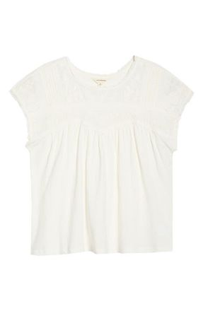 Lucky Brand Embroidered Yoke Top in Whisper White at Nordstrom, Size Xx-Large