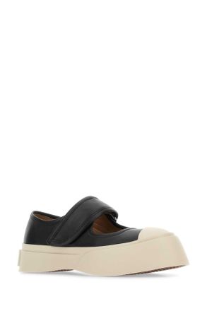 Marni Womens Black Leather Mary Jane Sneakers