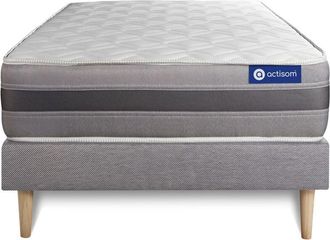 Actisom Actisom - Somier Gris + Colch&oacute;n Con L&aacute;tex Y Espuma Viscoel&aacute;stica 80 X 190