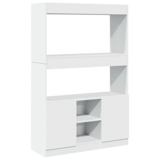 Berkfield Home Highboard&not;White 92x33x140 cm Engineered Wood in White | Size: 92 x 33 x 140 cm