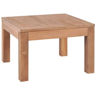 vidaXL Mesa De Centro Madera Teca Maciza Acabado Natural 60x60x40 Cm Vidaxl