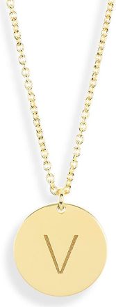 Meshmerise Initial Disc Pendant Necklace in Yellow-V at Nordstrom Rack
