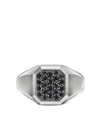 David Yurman sterling silver Streamline diamond signet ring (14mm)