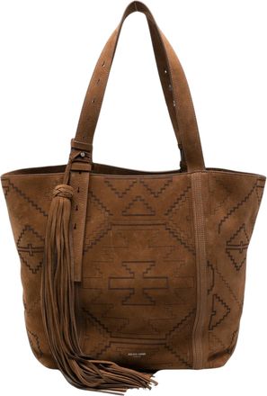 Golden Goose Geometric-Pattern Suede Tote Bag with Tassel Detail