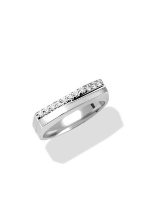 Lana Jewelry 14K Gold Geometric Stack Ring in White Gold at Nordstrom, Size 8