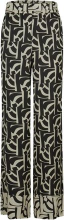 Marc Aurel Viscose Satijnen Grafische Broek - Dames - Wijde Broeken - Veelkleurig - 2XL - Satijn - Broeken