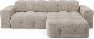 Sia Home Sof&aacute; cama derecho 5 plazas terciopelo gofrado beige