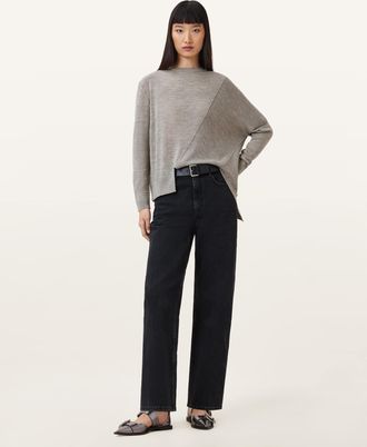 AllSaints Wool Isla Crew Neck Merino Jumper, Size: XS