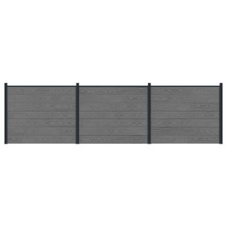 vidaXL Panel De Valla 3 Pcs Wpc Y Aluminio Gris Vidaxl