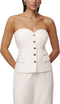 JLUXLABEL Strapless Button Front Vest in Ivory at Nordstrom, Size Medium