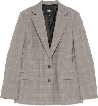 Maje Geruite blazer met knoop - Grijs