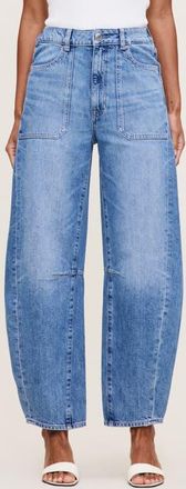 DL1961 High Waist Barrel Leg Jeans in Meadow Lake at Nordstrom, Size 24P