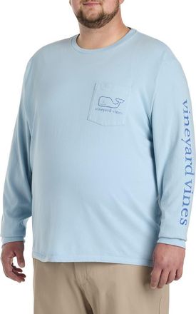 Vineyard Vines Big & Tall Whale Long-Sleeve Graphic Tee in Bright Blue at Nordstrom, Size 2X Big