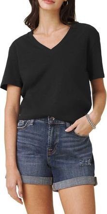 Splendid Louisa Boyfriend Fit V-Neck Cotton T-Shirt in Black at Nordstrom, Size X-Small