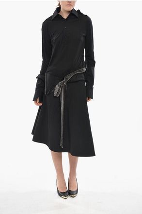 Maison Margiela MM1 Double-Fabric Midi Shirt Dress size 38