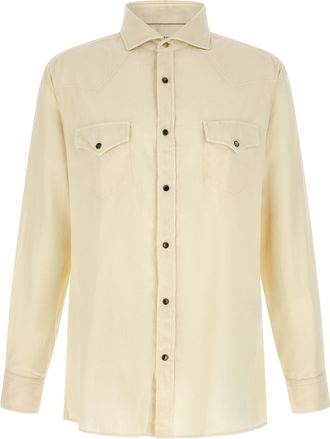 Brunello Cucinelli White Cotton Mens Blouse